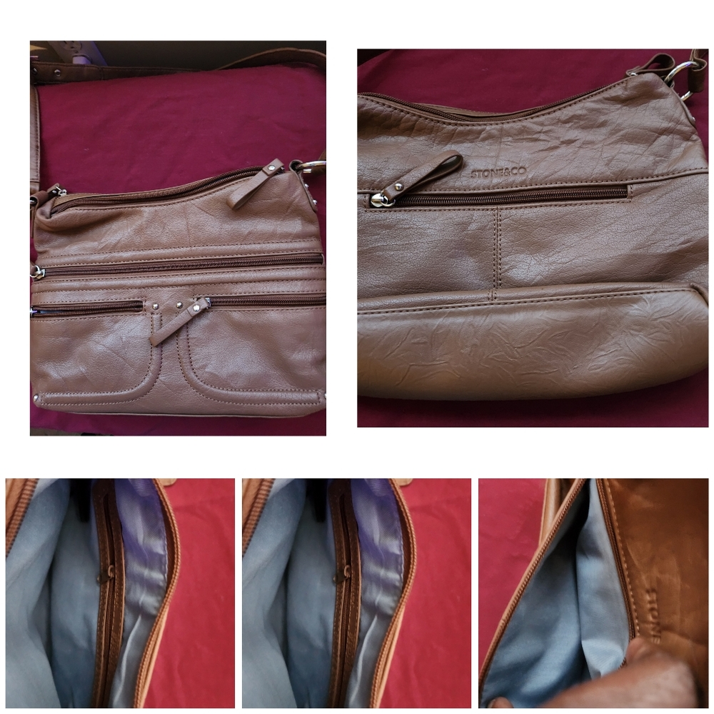 Stone & CO Brown Leather Hobo Bag Purse